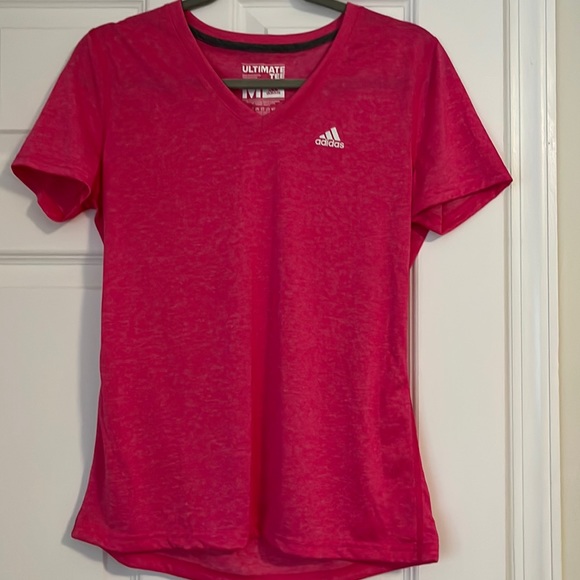 Adidas Women's Ultimate Short Sleeve V-Neck Tee - Picture 1 of 3